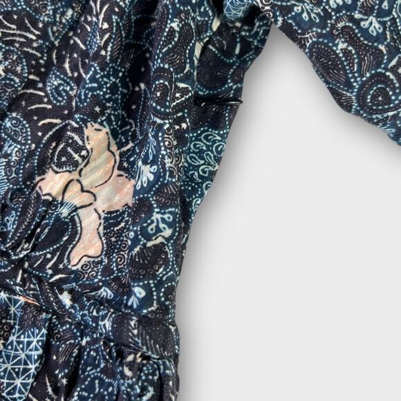 Ulla Johnson Sarai Puff Sleeve V-Neck Mini Dress In Azul Size 0 - Picture 5 of 9